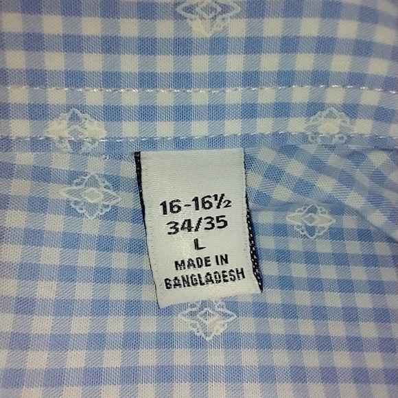 LIGHT BLUE GINGHAM CALVIN KLEIN SHIRT - Picture 6 of 8